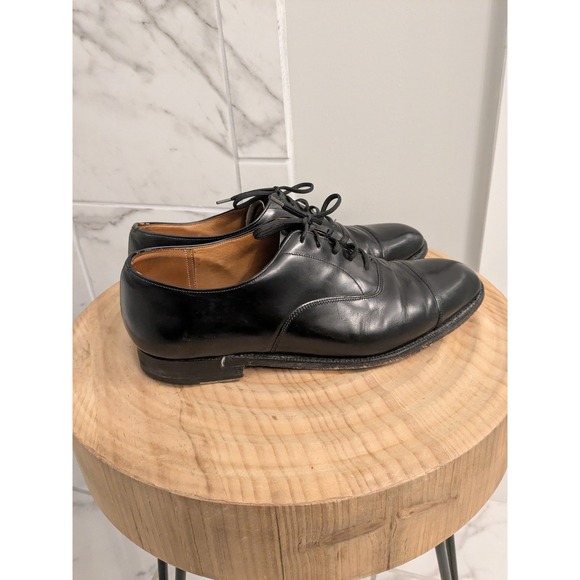 Vintage Church's Mens Black Balmoral Leather Oxfords Dress Shoes